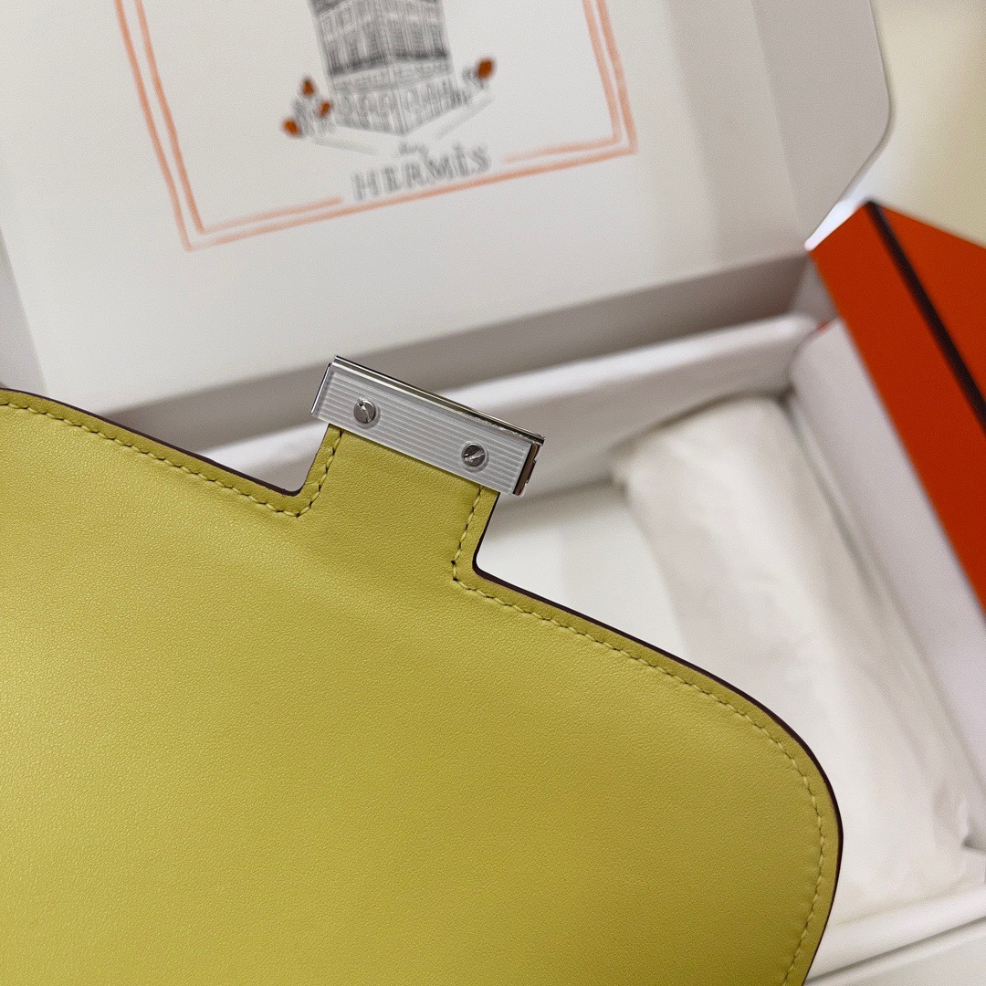 Hermes Constance 18 Mini Shoulder Bag In Lemon Yellow Epsom Leather